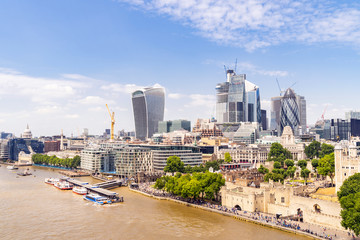 London downtown with River Thames