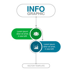 Vector infographic template for vertical diagram, graph, presentation, chart, business concept with 2 options.