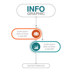 Vector infographic template for vertical diagram, graph, presentation, chart, business concept with 2 options.