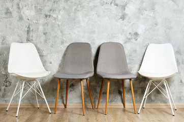Lofty style chair with nobody sitting on it. Available seats.