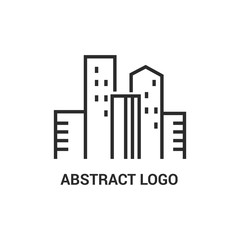 Fototapeta premium Logo Design for Real estate with outline style