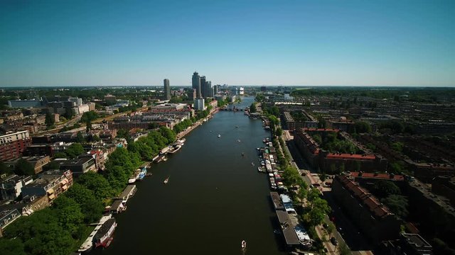 Aerial Netherlands Amsterdam June 2018 Sunny Day 15mm Wide Angle 4K Inspire 2 Prores  Aerial video of central Amsterdam in the Netherlands on a beautiful sunny day with a wide angle lens.