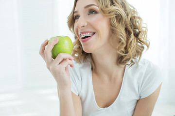 Woman with braces 