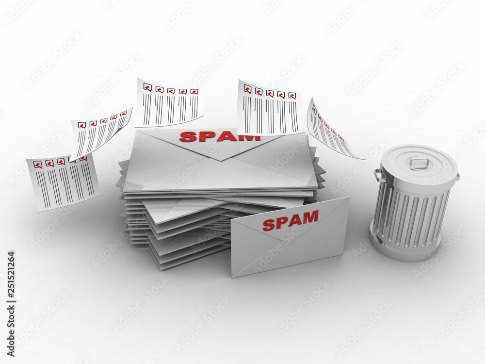 Poster 3d rendering spam envelope