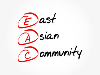 EAC - East Asian Community acronym, business concept background
