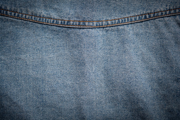 Background of blue jeans cloth fabric texture backdrop.