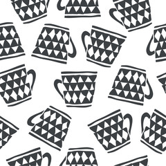 seamless pattern with cups of coffee