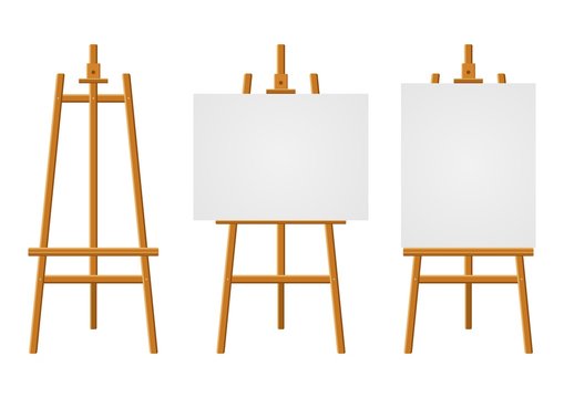 Wooden Easel With Blank Canvas Stock Illustration - Download Image Now -  Easel, Advice, Announcement Message - iStock