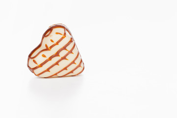 chocolate hearts isolated on white