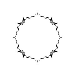 Handwritten designer decorative frame. Black and white vector isolated illustration. handwritten.