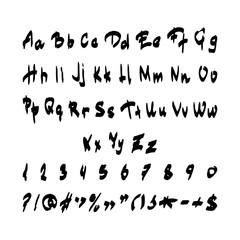 handwritten alphabet. vector illustration on white background