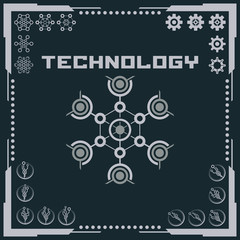 Technology logo and software components icons.