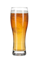Glass of beer isolated on a white background