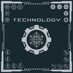 Technology logo and software components icons.