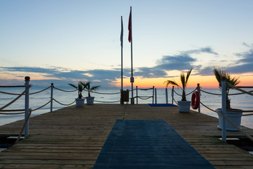 Pier at sunrise in Antalya