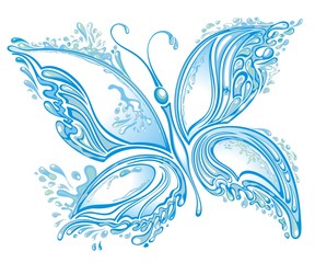 Water splash  butterfly 