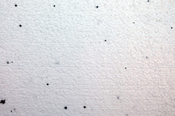 White foam background with black specks