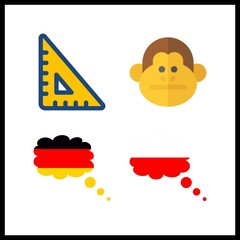 4 square icon. Vector illustration square set. set square and germany icons for square works