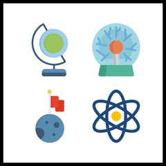 4 sphere icon. Vector illustration sphere set. plasma ball and physics icons for sphere works