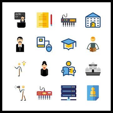 16 learning icon. Vector illustration learning set. school and student icons for learning works