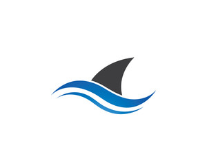 Shark fin logo template vector icon illustration design 