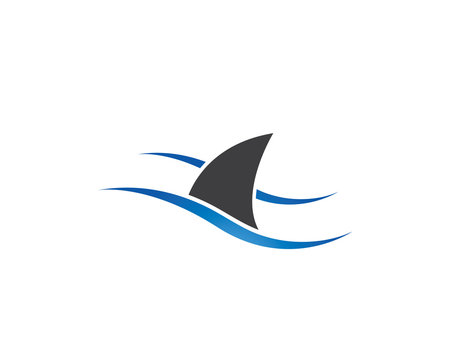 Shark fin logo template vector icon illustration design 