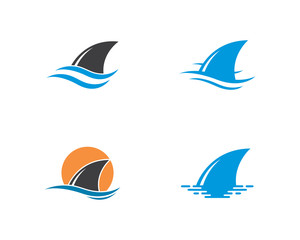 Shark fin logo template vector icon illustration design 