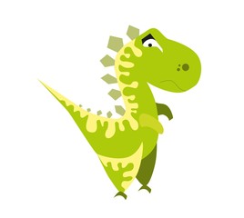 Cute green dinosaur. Cartoon dino. Vector illustration. Tyrannosaurus