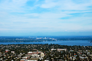 Seattle, USA, August 30, 2018:Aerial view of Seattle city.