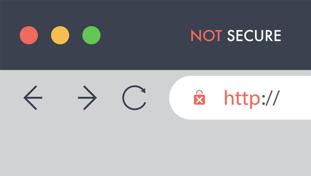 Browser Address Bar Showing Insecure HTTP Protocol Symbol - Web Browsing and Connections Trend Design Concept 