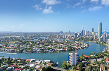 Fototapeta na wymiar Surfers Paradise Aerial view of city