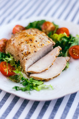 Baked pork with vegetables