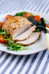 Baked pork with vegetables