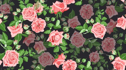 Gardinen Vintage Blumen Roses Seamless Pattern in Vintage Style.  © ingara