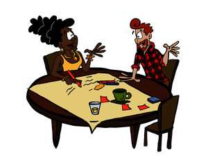 World Cafe table collaborative work - Table Josephine and Mark