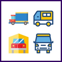 4 logistic icon. Vector illustration logistic set. truck and van icons for logistic works