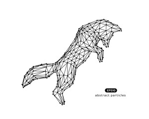 Vector abstract illustration of jumping fox.