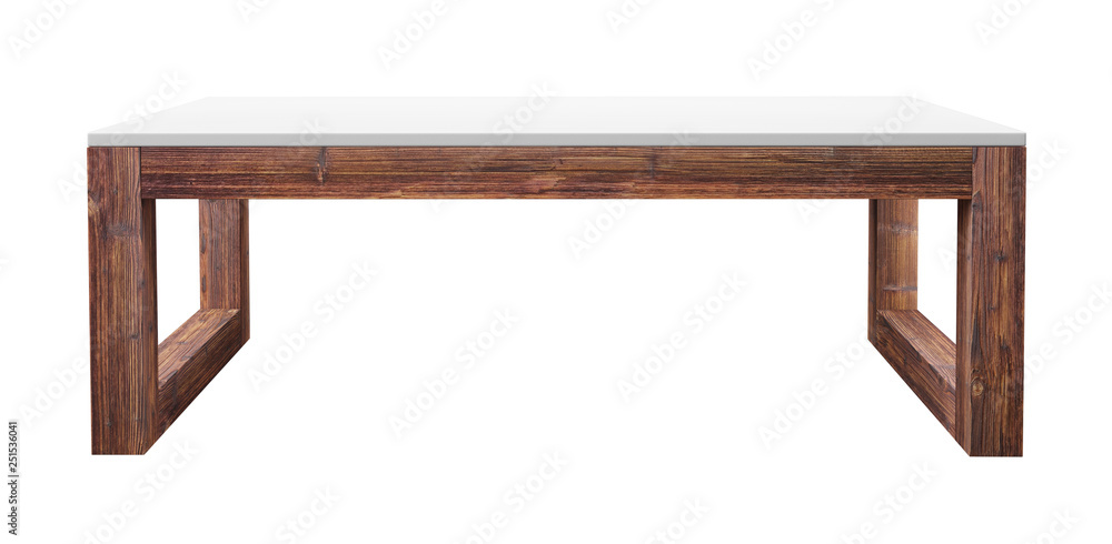 Poster Low table isolated on white background. Saved clipping path included. 3D rendering image.