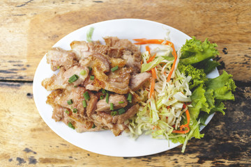 Thai Grilled Beef with spicy sauce.