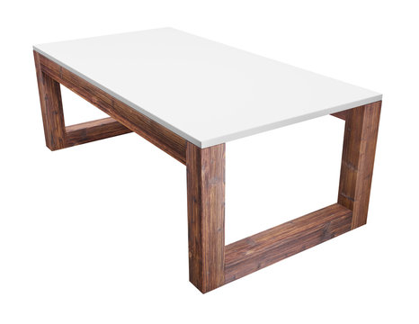 recommend clip art: Low table isolated on white background. Saved clipping path included. 3D rendering image.