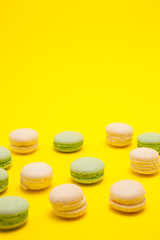 Delicious little mint macaroons flavor in studio
