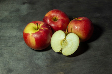 apples on a dark background