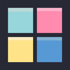 Sticky Notes. Set of yellow sticky notes vector illustration. Multicolor post it notes isolated