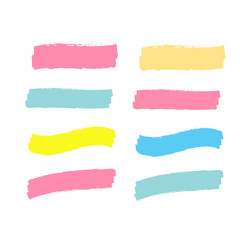 Marker marks. Yellow marker text selection vector