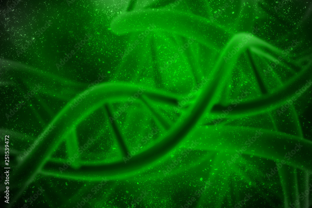 Poster 3d render of dna structure, abstract background