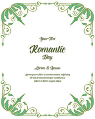 Vector illustration floral frame art with write a invitation romantic hand drawn