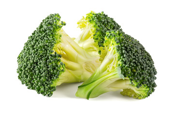 Fresh green broccoli isolated on white background