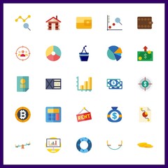 25 investment icon. Vector illustration investment set. money and bar chart icons for investment works