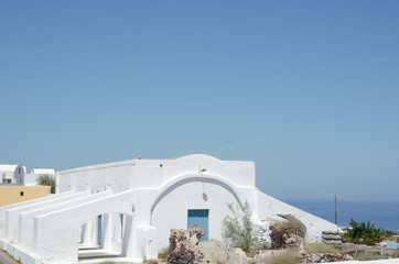 Greek white white house in Santorini 