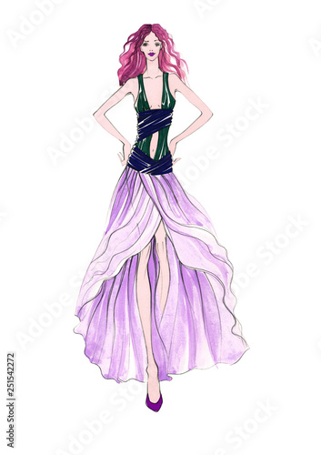Drawing of Cocktail Dress